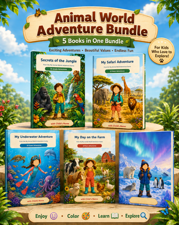 Animal World Adventure Bundle – 5 personalisierte Kinderbücher