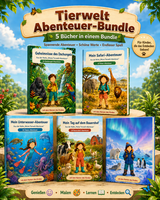 Animal World Adventure Bundle – 5 personalisierte Kinderbücher